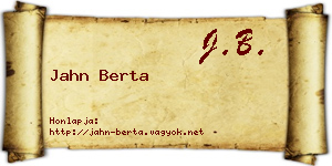 Jahn Berta névjegykártya